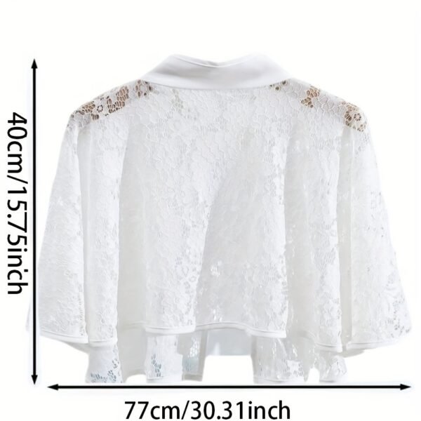 Women's Elegant Lace Cardigan, Summer Light Cape With Rhinestone Clasp, Versatile Shawl For Dresses, Cheongsam, Engagement & Wedding, Air Conditioning Sun Protection