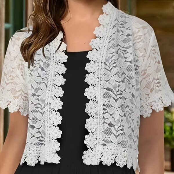 Lace Open Cardigan Women's Outerwear Hollow Shawl Small Shoulder Summer Air-conditioned Shirt Outerwear Thin Beach Open Cardigan Small Jacket